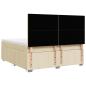 Preview: Boxspringbett mit Matratze Creme 180x200 cm Stoff