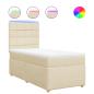 Preview: Boxspringbett mit Matratze Creme 90x200 cm Stoff