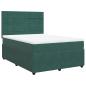 Preview: Boxspringbett mit Matratze Dunkelgrün 160x200 cm Samt