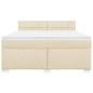 Preview: Boxspringbett mit Matratze Creme 180x200 cm Stoff