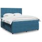 Preview: ARDEBO.de - Boxspringbett mit Matratze Dunkelblau 180x200 cm Samt