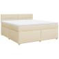 Preview: Boxspringbett mit Matratze Creme 180x200 cm Stoff