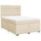 Preview: Boxspringbett mit Matratze Creme 160x200 cm Stoff