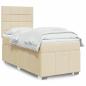 Preview: ARDEBO.de - Boxspringbett mit Matratze Creme 80x200 cm Stoff