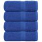Preview: ARDEBO.de - Gästetücher 4 Stk. Blau 30x50 cm 360 g/m² 100% Baumwolle