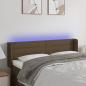 Preview: ARDEBO.de - LED Kopfteil Dunkelbraun 147x16x78/88 cm Stoff
