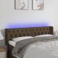 Preview: ARDEBO.de - LED Kopfteil Dunkelbraun 163x16x78/88 cm Stoff