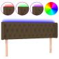 Preview: LED Kopfteil Dunkelbraun 163x16x78/88 cm Stoff