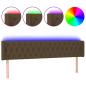Preview: LED Kopfteil Dunkelbraun 203x16x78/88 cm Stoff