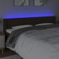 Preview: LED Kopfteil Dunkelbraun 203x16x78/88 cm Stoff