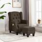 Preview: ARDEBO.de - Massagesessel mit Hocker Braun Stoff