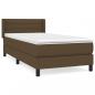 Preview: ARDEBO.de - Boxspringbett mit Matratze Dunkelbraun 90x190 cm Stoff