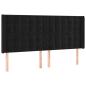 Preview: Kopfteil mit Ohren Schwarz 163x16x118/128 cm Samt