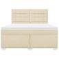 Preview: Boxspringbett mit Matratze Creme 180x200 cm Stoff