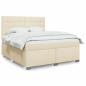 Preview: ARDEBO.de - Boxspringbett mit Matratze Creme 180x200 cm Stoff