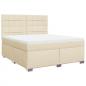 Preview: Boxspringbett mit Matratze Creme 180x200 cm Stoff