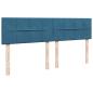 Preview: ARDEBO.de - Boxspringbett mit Matratze Blau 180x200 cm Samt
