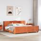 Preview: ARDEBO.de - Massivholzbett ohne Matratze Wachsbraun 200x200 Kiefernholz
