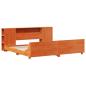Preview: Massivholzbett ohne Matratze Wachsbraun 200x200 Kiefernholz