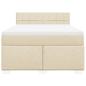Preview: Boxspringbett mit Matratze Creme 160x200 cm Stoff