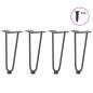 Preview: ARDEBO.de - Haarnadelbeine 4 Stk. Anthrazit 30 cm Massivstahl