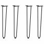 Preview: Haarnadelbeine 4 Stk. Schwarz 72 cm Massivstahl