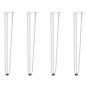 Preview: Haarnadelbeine 4 Stk. Weiß 72 cm Massivstahl