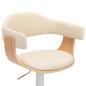 Preview: Barhocker 2 Stk. Creme Bugholz und Kunstleder