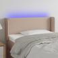Preview: ARDEBO.de - LED Kopfteil Cappuccino-Braun 83x16x78/88 cm Kunstleder