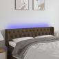 Preview: ARDEBO.de - LED Kopfteil Dunkelbraun 147x16x78/88 cm Stoff