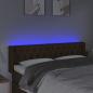 Preview: LED Kopfteil Dunkelbraun 147x16x78/88 cm Stoff