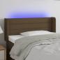 Preview: ARDEBO.de - LED Kopfteil Dunkelbraun 83x16x78/88 cm Stoff