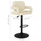 Preview: Barhocker 2 Stk. Creme Stoff