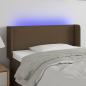 Preview: ARDEBO.de - LED Kopfteil Dunkelbraun 103x16x78/88 cm Stoff