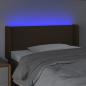 Preview: LED Kopfteil Dunkelbraun 103x16x78/88 cm Stoff