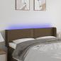 Preview: ARDEBO.de - LED Kopfteil Dunkelbraun 147x16x78/88 cm Stoff