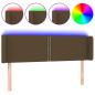 Preview: LED Kopfteil Dunkelbraun 147x16x78/88 cm Stoff