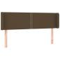 Preview: LED Kopfteil Dunkelbraun 147x16x78/88 cm Stoff