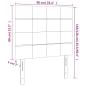 Preview: LED Kopfteil Dunkelblau 90x5x118/128 cm Samt