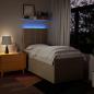 Preview: Boxspringbett mit Matratze Creme 90x200 cm Stoff