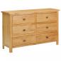 Preview: ARDEBO.de - Schubladenschrank 105 x 33,5 x 73 cm Massivholz Eiche