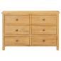 Preview: Schubladenschrank 105 x 33,5 x 73 cm Massivholz Eiche