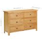 Preview: Kommode 105x33,5x73 cm Massivholz Eiche