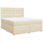 Preview: Boxspringbett mit Matratze Creme 180x200 cm Stoff