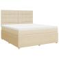 Preview: Boxspringbett mit Matratze Creme 180x200 cm Stoff
