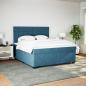 Preview: Boxspringbett mit Matratze Blau 180x200 cm Samt