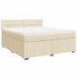 Preview: Boxspringbett mit Matratze Creme 180x200 cm Stoff