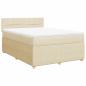 Preview: ARDEBO.de - Boxspringbett mit Matratze Creme 160x200 cm Stoff
