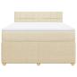 Preview: Boxspringbett mit Matratze Creme 160x200 cm Stoff