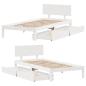 Preview: Massivholzbett mit Schubladen Weiß 90x190 cm Kiefer